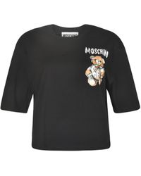 Moschino - Bear Logo Cropped T-Shirt - Lyst