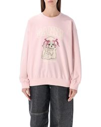 Ganni - Poodle Graphic Sweatshirt - Lyst
