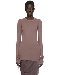 Rick Owens - T-Shirt Manches Longues Rib Côtelé Profond T-Shirts And Polos - Lyst