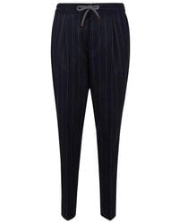 Brunello Cucinelli - Pinstripe Drawstring Trousers - Lyst