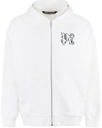 Palm Angels - Full-Zip Cotton Hoodie - Lyst