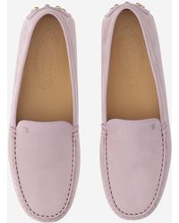 Tod's - Suede Rubber-Soled Loafers Calfskin - Lyst