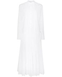 Valentino - Pleated Technical Poplin Dress - Lyst
