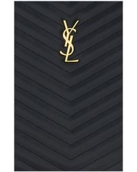Saint Laurent - Matelassé Leather Pouch Calf Clutch Bags - Lyst