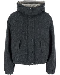 Brunello Cucinelli - Down Jacket Wool Blend Virgin Puffer - Lyst