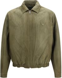 Prada - Suede Jacket Lamb Ovis Aries - Lyst