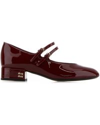 Miu Miu - Burgundy Leather Pumps - Lyst