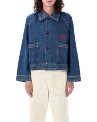 Bode - Embroidered Denim Jacket - Lyst