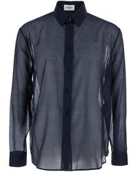 Saint Laurent - Shirt With Classic Collar And Contrasting Details I - Lyst