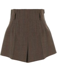 Prada - Embroidered Wool Shorts - Lyst