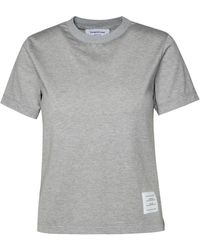Thom Browne - 'relaxed' Grey Cotton T-shirt - Lyst