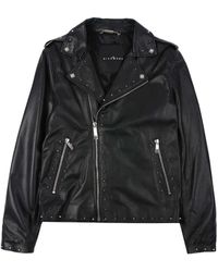 John Richmond - Leather Jacket With Applications On The Back - Lyst