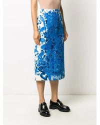 Valentino - Floral-Print Mid-Length Skirt - Lyst
