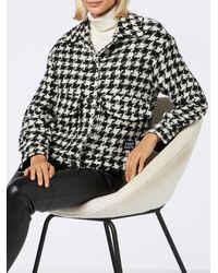 Mc2 Saint Barth - Cropped Overshirt With Pied De Poul Print - Lyst