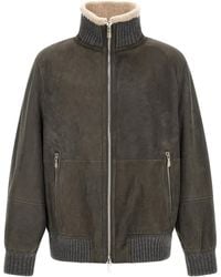 Brunello Cucinelli - Lamb Leather Jacket Clothing - Lyst