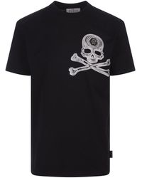 Philipp Plein - T-Shirt With Crystal Skull&Bones - Lyst