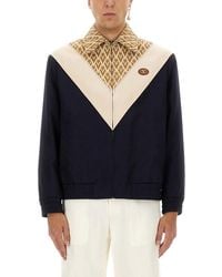 Valentino - Wool Bomber Jacket With Print Toute La V - Lyst