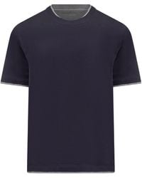 Brunello Cucinelli - Jersey T-shirt With Ribbed Hem - Lyst