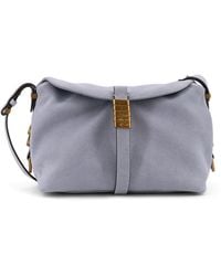 Pinko - Suede Shoulder Bag With Metal Logo Detail - Lyst