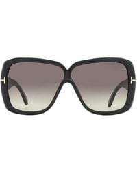 Tom Ford - Sunglasses Square Full Rim, Shiny Frame And Gradient Smoke Lens Ft103701B - Lyst