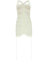ANDREADAMO - Ivory Viscose Blend Mini Dress - Lyst