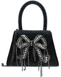 Self-Portrait - Micro Handbag With All-Over Rhinestone And Bow - Lyst