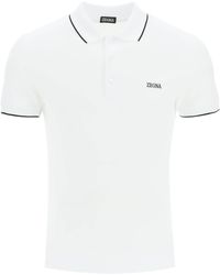 Zegna - Zegna Logoed Cotton Polo Shirt - Lyst