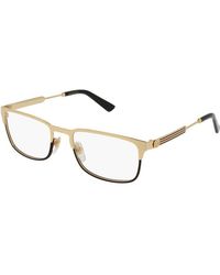 Gucci - Eyeglasses Rectangle Full Rim, Frame And Clear Demo Lenses Lens Gg0135O001 - Lyst
