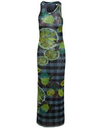 OTTOLINGER - Long Asymmetric Dress With Cut-out And Lemon Print In Mesh - Lyst