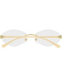 Cartier - Ct0637O Panthère De Optical Glasses Metallo Sunglasses - Lyst