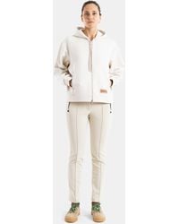 Moncler - Zip-Up Hooded Ecru Sweatshirt Jacket - Lyst