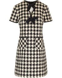 Valentino - Damier Light Tweed Short Dress - Lyst