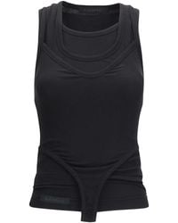 ALAINPAUL - Multi Layered Tank Top Lyocell; Cotton; Elastane - Lyst