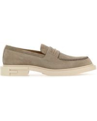 Fendi - Dove Suede Frame Loafers - Lyst