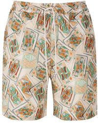 Drole de Monsieur - Jeu De Cartes Linen And Cotton Blend Bermuda Shorts - Lyst