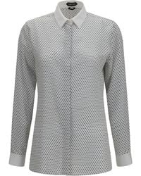 Tom Ford - Diamond Print Silk Crêpe De Chine Shirt - Lyst