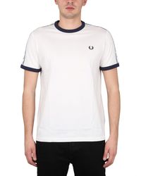Fred Perry - Taped Ringer T-shirt M4620 Snow Xl - Lyst