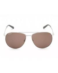 Ferragamo - Sunglasses Aviator Full Rim, Dark Gunmetal Frame And Lens Sf157S015 - Lyst