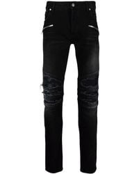 Balmain Ripped Skinny-fit Jeans - Black