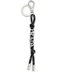 Prada - Black Recycled Polyamide Keychain - Lyst