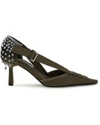 Prada - Canvas Pumps With Crystals - Lyst