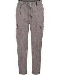 Peserico - Flannel Cargo Trousers - Lyst