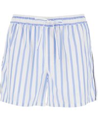 Dolce & Gabbana - Light Bermuda Shorts With Elasticated Waist And Drawstring And All-Over Striped Motif - Lyst