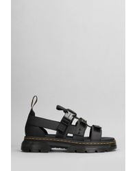 Dr. Martens - Pearson Sandals In Black Leather - Lyst
