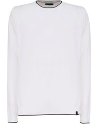 Fay - Cotton Sweater With Round Neck - Lyst