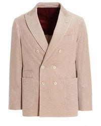 Brunello Cucinelli - Beige Cotton Blazer - Lyst
