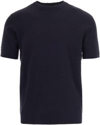 Emporio Armani - Dark Patterned Knit - Lyst