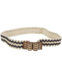 Exquisite J - Striped Raffia Belt - Lyst