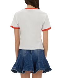 MSGM - T-Shirt With Logo Cotton Elastane T-Shirts - Lyst
