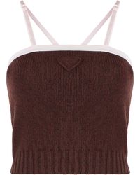 Prada - Wool And Cashmere Top Virgin Vests & Tank Tops - Lyst